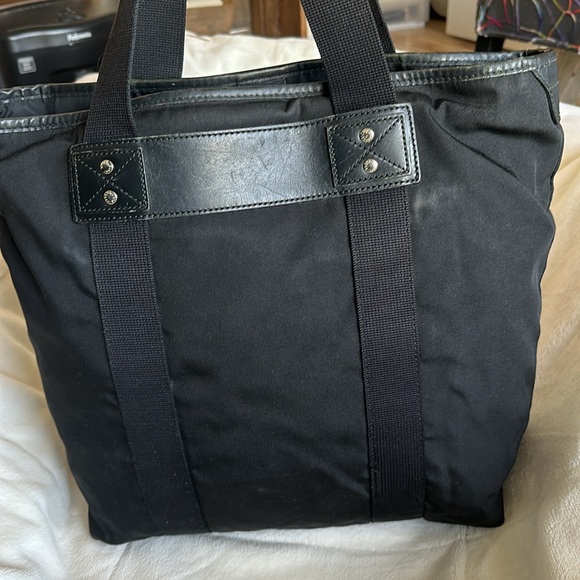 Authentic GUCCI Web Sherry Line Parana Tote Bag Nylon Leather Black - Picture 9 of 16